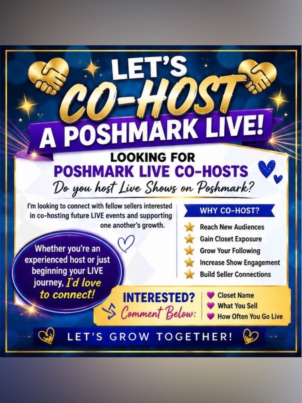 Going Live anyone interested in Live Co-Host